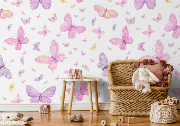 Fototapete Schmetterlinge im Kinderzimmer